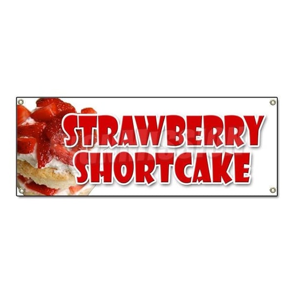 STRAWBERRY SHORTCAKE BANNER SIGN bakery cake cookies pastry bread baker funnel